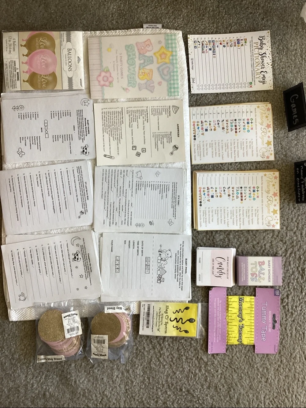 Baby Shower Game Lot - a mix of things
